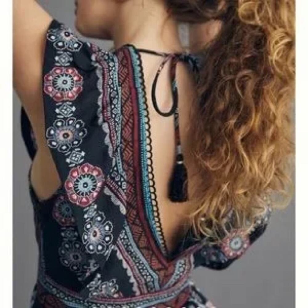 Anthropologie Vneck Plunge Leopard Butterfly Dress - Picture 5 of 13
